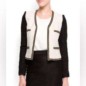 MANGO boucle tweed blazer
